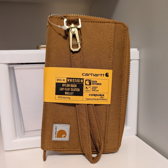 Carhartt Handbags - Carhartt Brown Nylon Duck Clutch Wallet Large Brand New w/Tags Gift RFID Block